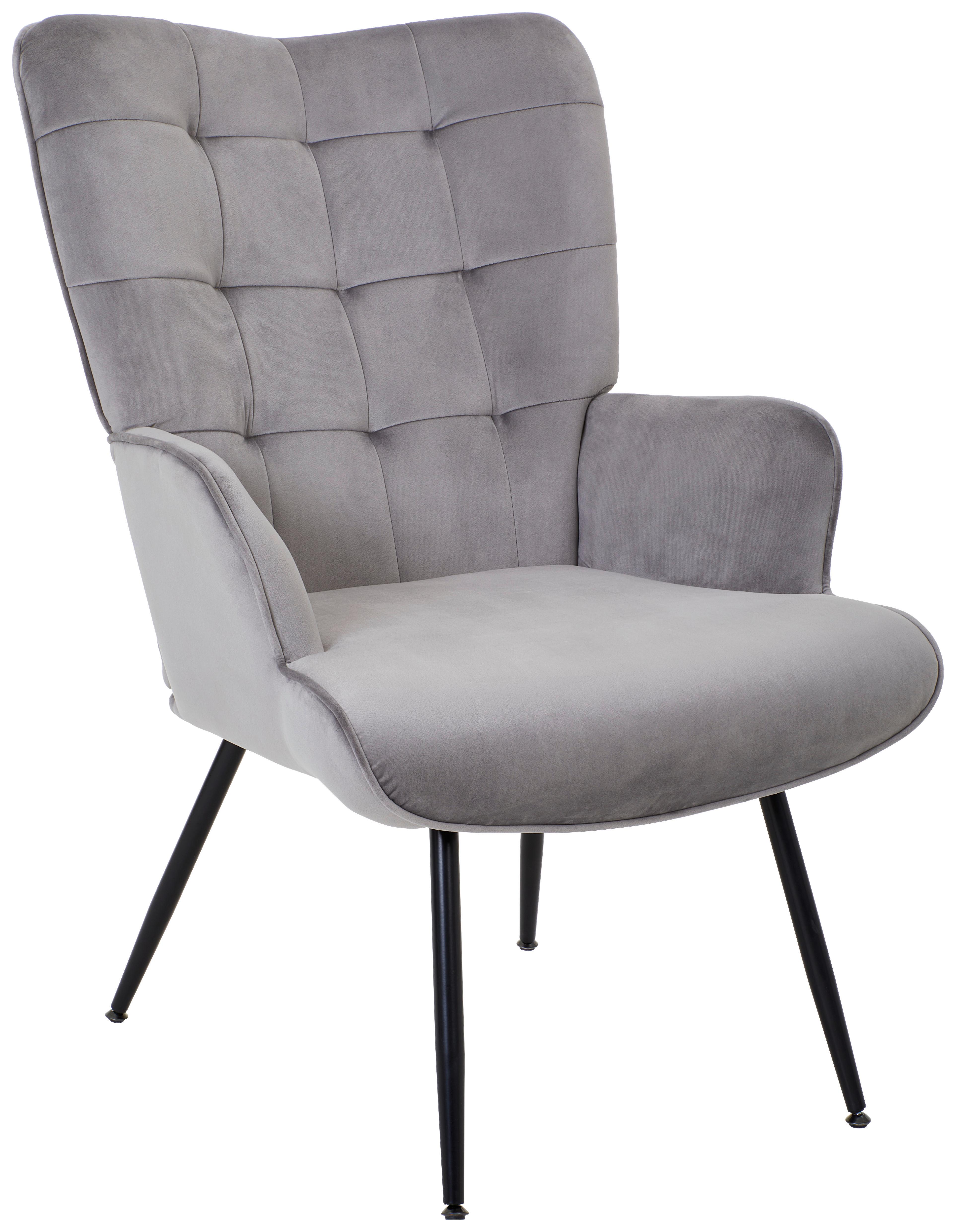 FOTEL GERRY - czarny/szary, Trend, metal/tkanina (67/96/85cm) - Xora