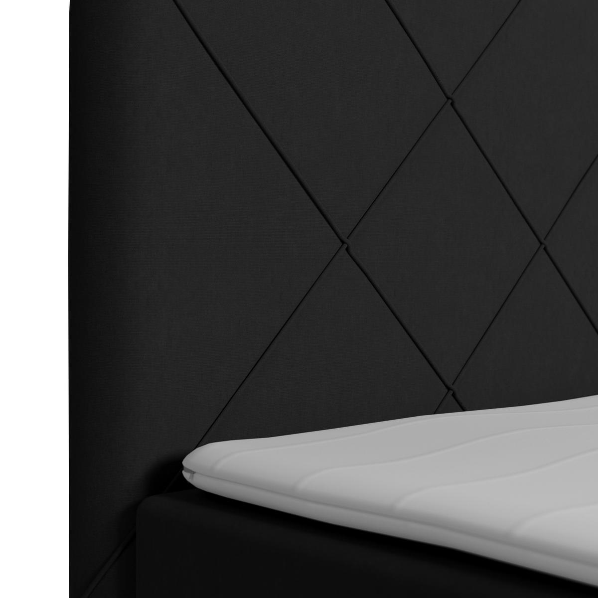 Boxspringbett Cordoba ca. 180x200 cm Schwarz - Schwarz, MODERN, Holz/Textil (180/200cm) - MID.YOU