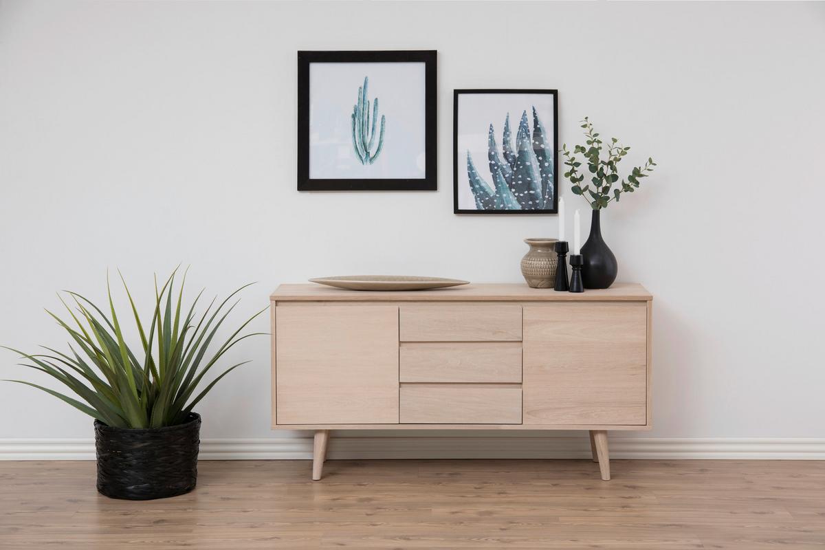 Komód Nagano - Bianco tölgy/natúr, Design, faalapú anyag (150/75/40cm)