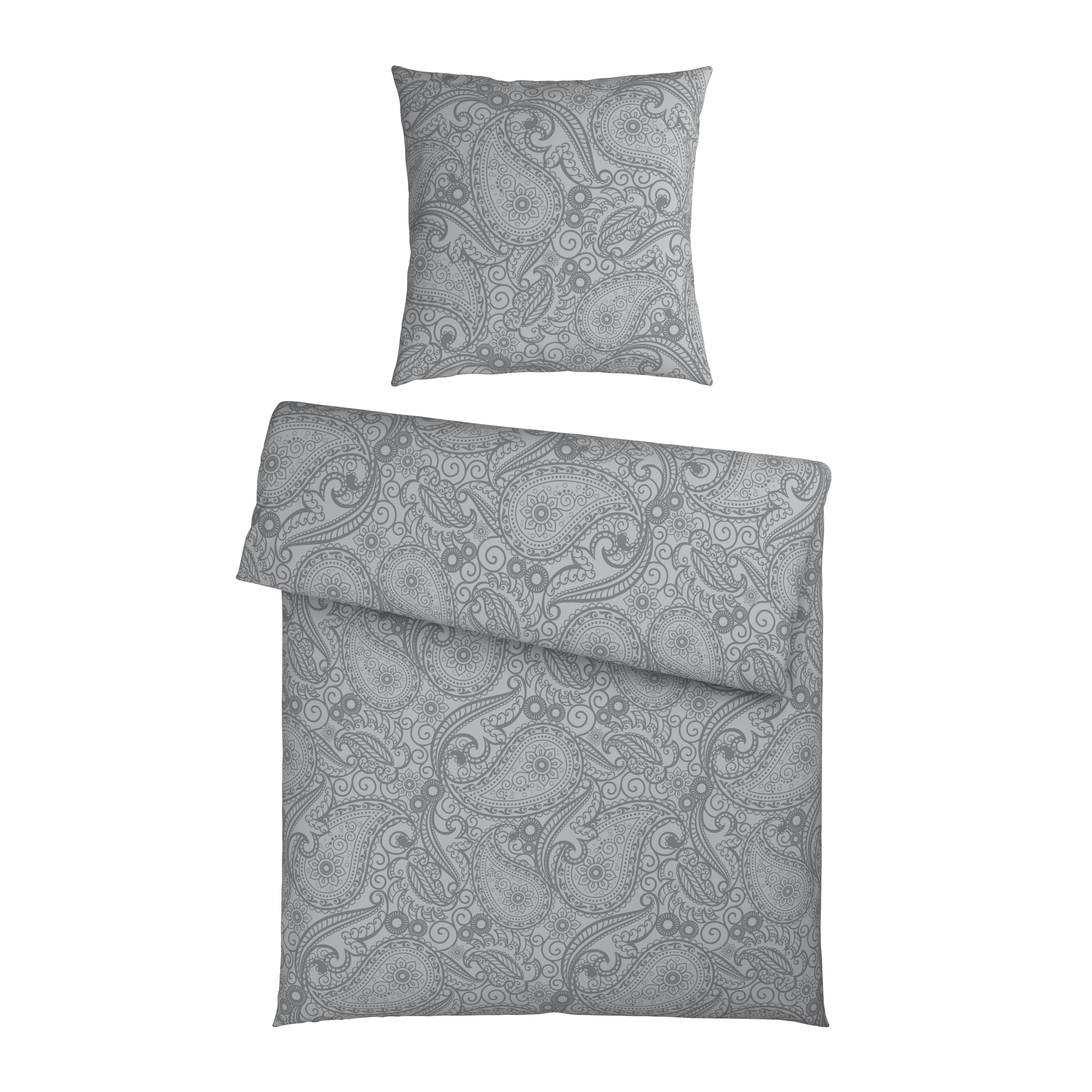 Bettwäsche Paisley Grau ca. 135x200cm - Grau, Textil (135/200cm) - Mömax