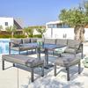 Loungegarnitur "Pergola", 5-teilig, Outdoorstoff - Dunkelgrau, MODERN, Textil/Metall (175/261cm) - Bessagi Garden