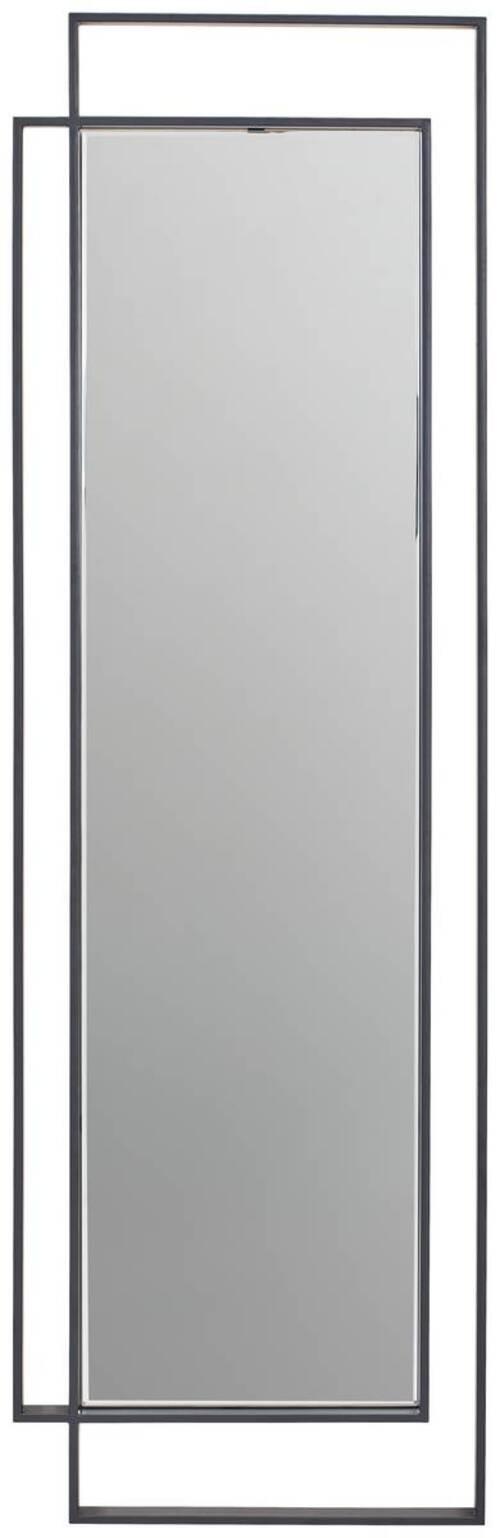 LUSTRO ŚCIENNE DANIEL - przejrzysty/czarny, Trend, materiał drewnopochodny/metal (50/160/4cm) - Xora