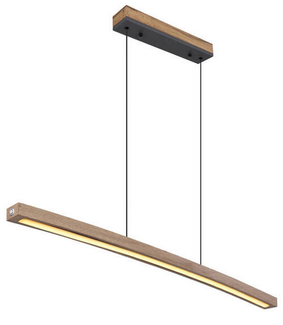 Viseča Led-svetilka Doro, S Sijalko - črna/temno rjava, Konvencionalno, kovina/umetna masa (100/7/120cm) - Globo