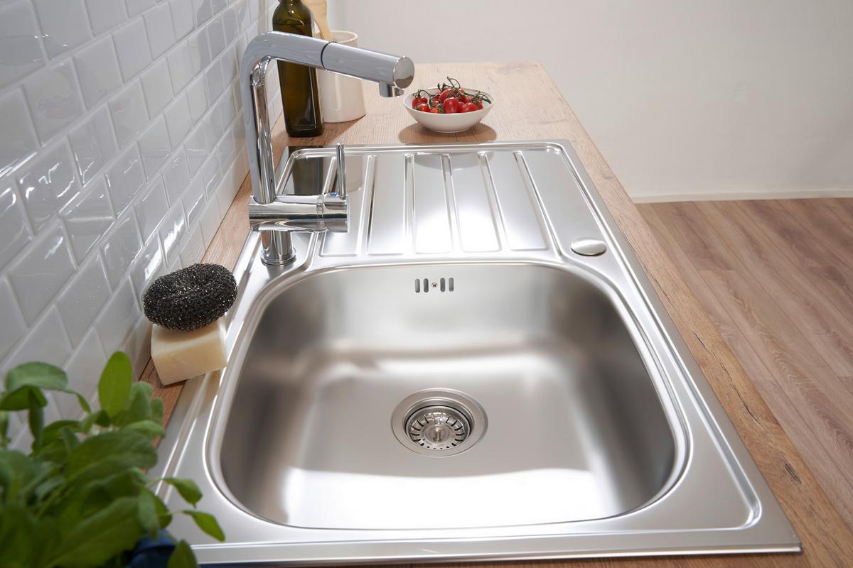 Spüle Edelstahl ca. 86x50 cm - Edelstahlfarben, Trend, Metall (86/17,5/50cm) - Respekta