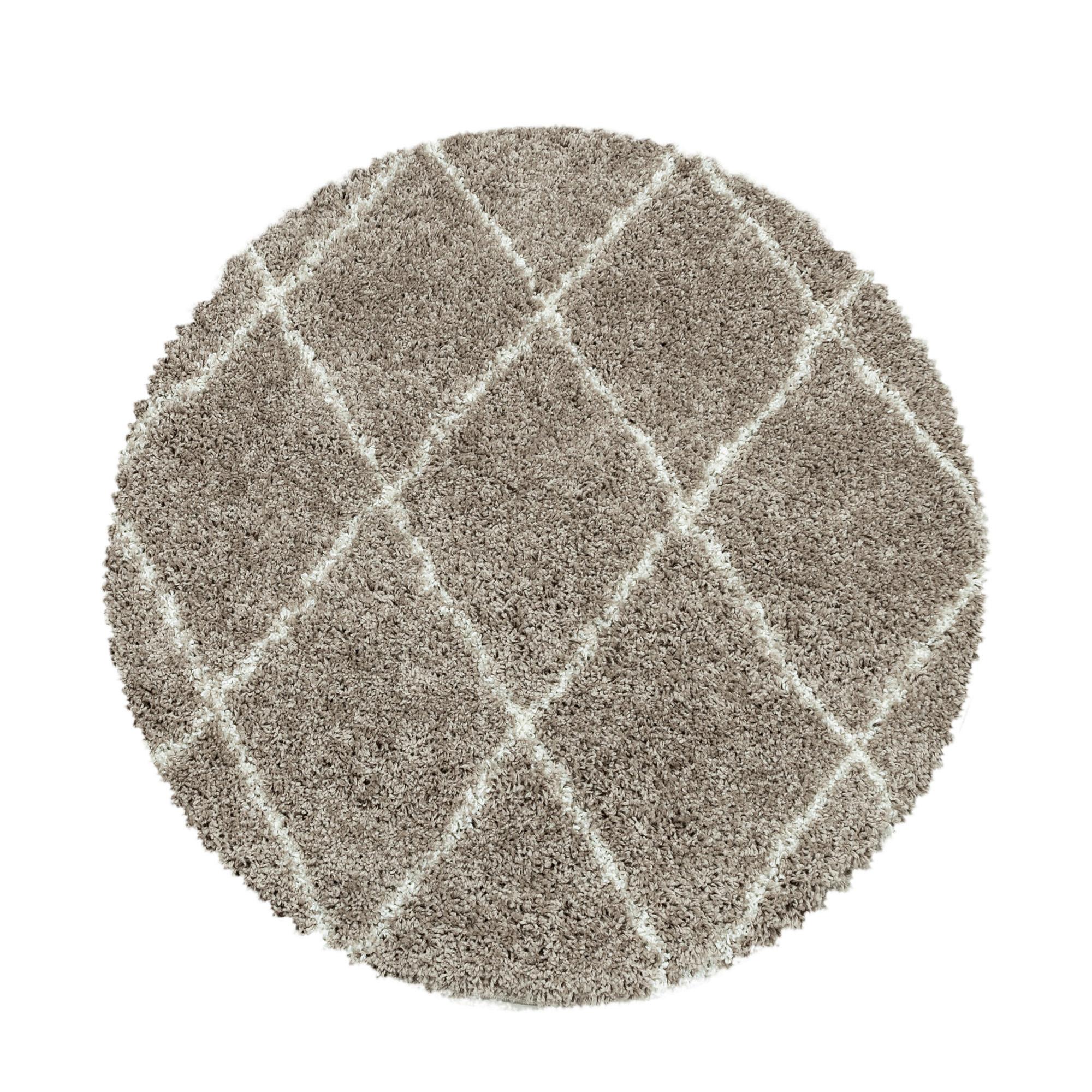 Preproga Z Visokim Florom Alvor, Bež, Ø 80cm - bež, Basics, tekstil (80cm)