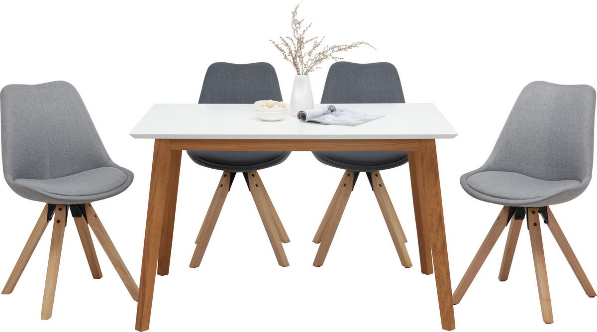 KRZESŁO DIMA - kolor dębowy/ciemnoszary, Design, drewno/tkanina (48/85/55cm) - Carryhome