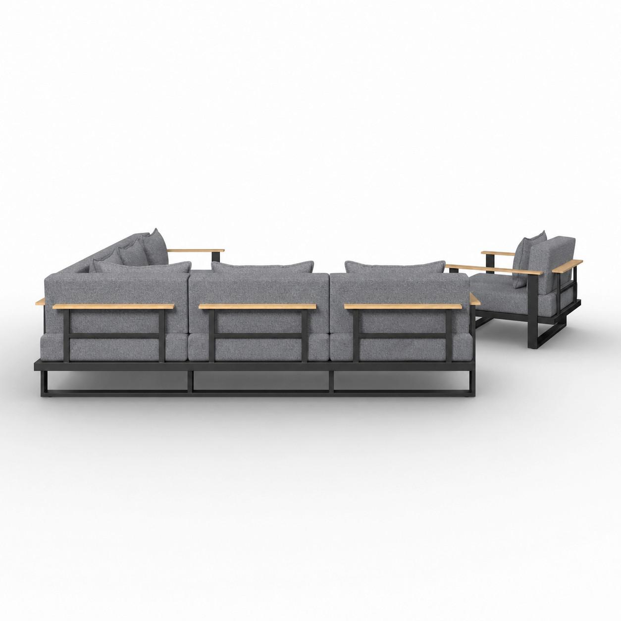 LOUNGEGRUPP FABRIZIA - grå, Modern, metall/trä - Bessagi Garden