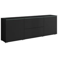 Nizka Omarica Vera, Črna, Led - črna/siva, Trend, umetna masa/leseni material (180/61,8/34,5cm) - P & B