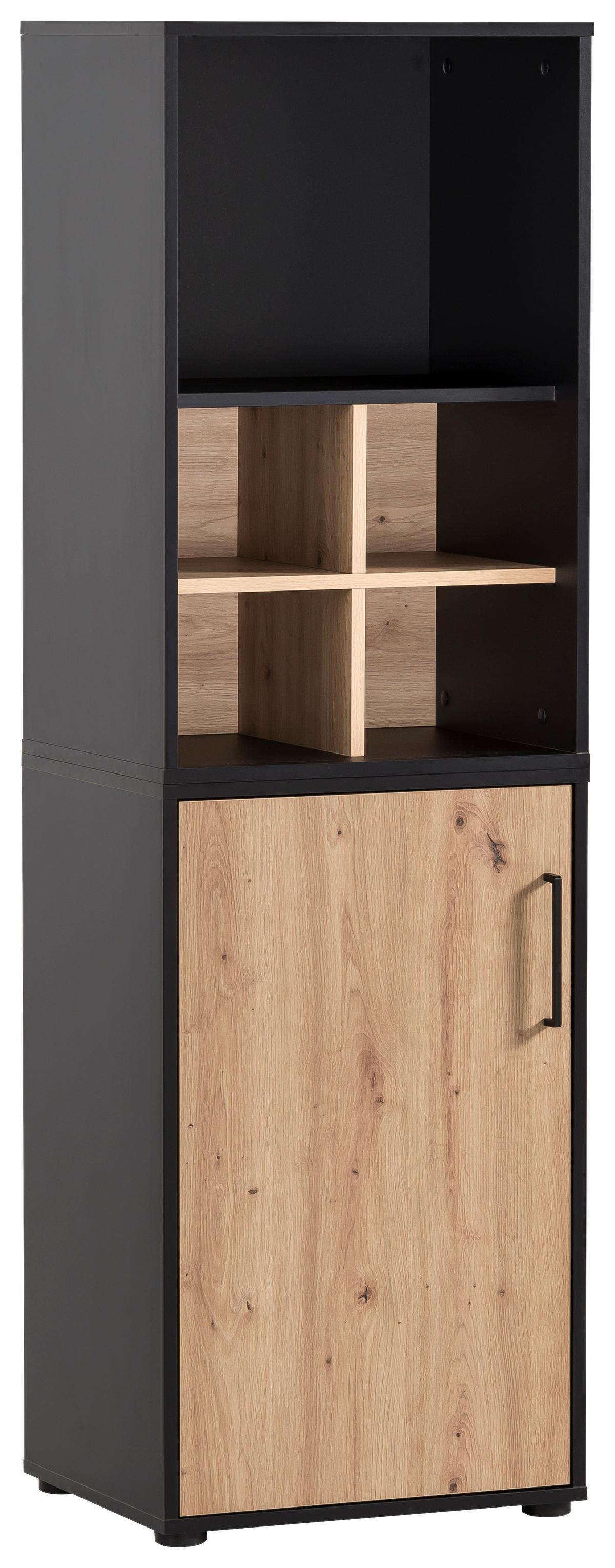 Schreibtischregal Aino Schwarz ca. 50,95x83,6x41cm - Schwarz, MODERN, Holzwerkstoff (50,95/83,6/41cm) - MID.YOU