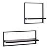 VÄGGHYLLPLAN SET ALFI -EXKLUSIV- -SB- - svart, Modern, metall/trämaterial (50/30/20/30/12/12cm) - Mömax