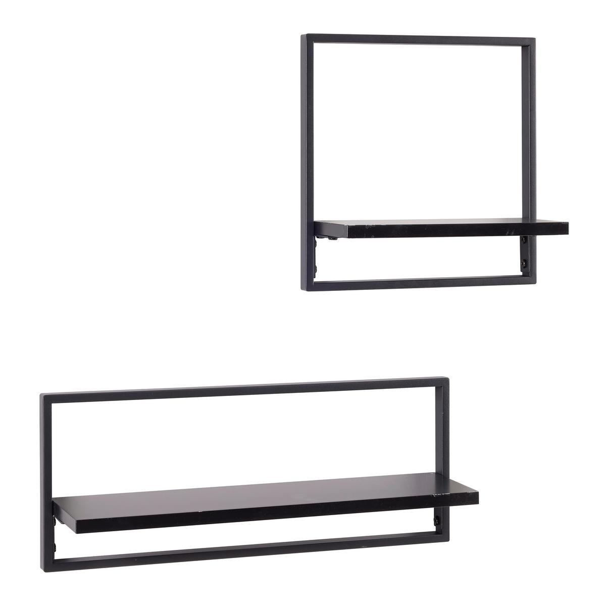 Wandregalset Alfi -Exklusiv- -Sb- - Schwarz, Modern, Holzwerkstoff/Metall (50/30/20/30/12/12cm) - Mömax