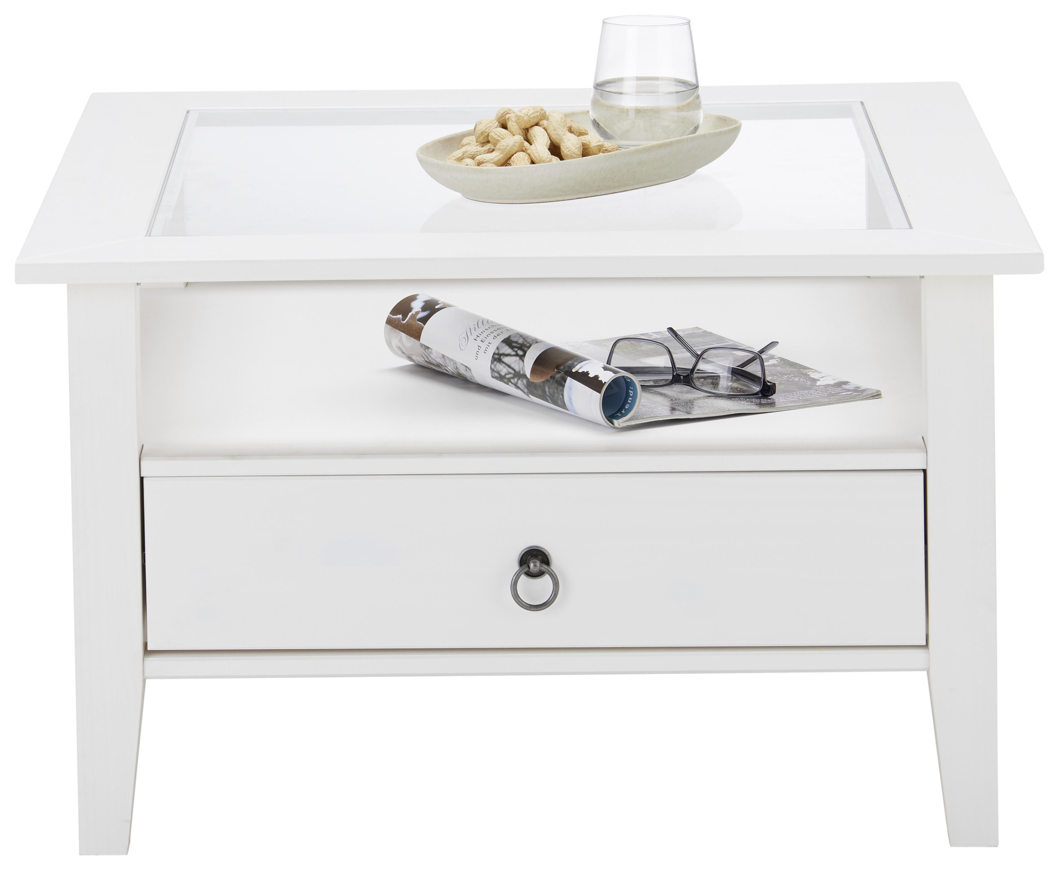 Couchtisch in Weiß - Schwarz/Weiß, LIFESTYLE, Glas/Holz (75/75/45cm) - Zandiara