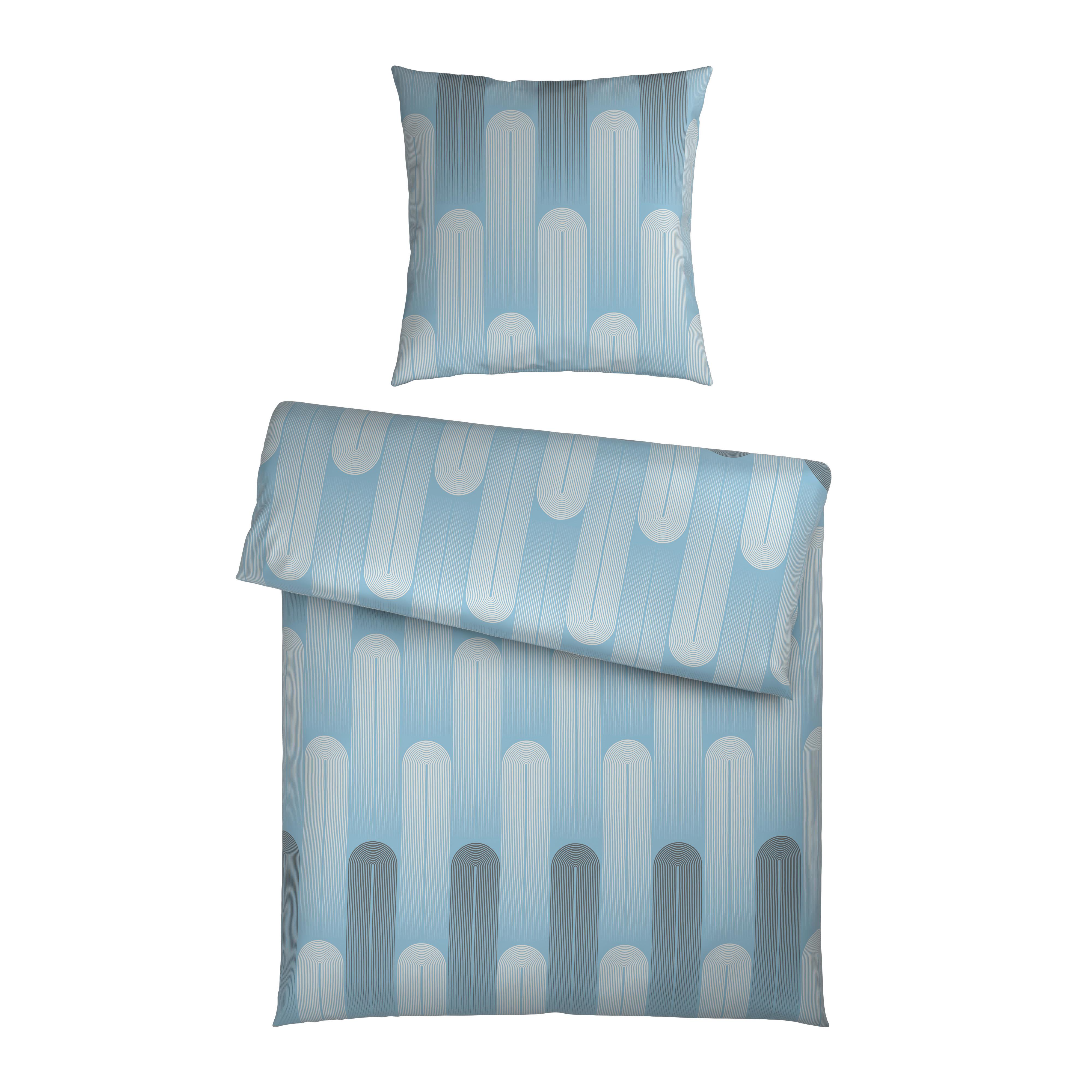 Bettwäsche Veix Blau/Grau ca. 135x200cm - Blau/Grau, Textil (135/200cm) - Mömax