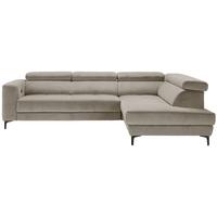 Ecksofa Emma rechts Beige - Beige/Schwarz, MODERN, Textil (301/210cm) - Premium Living