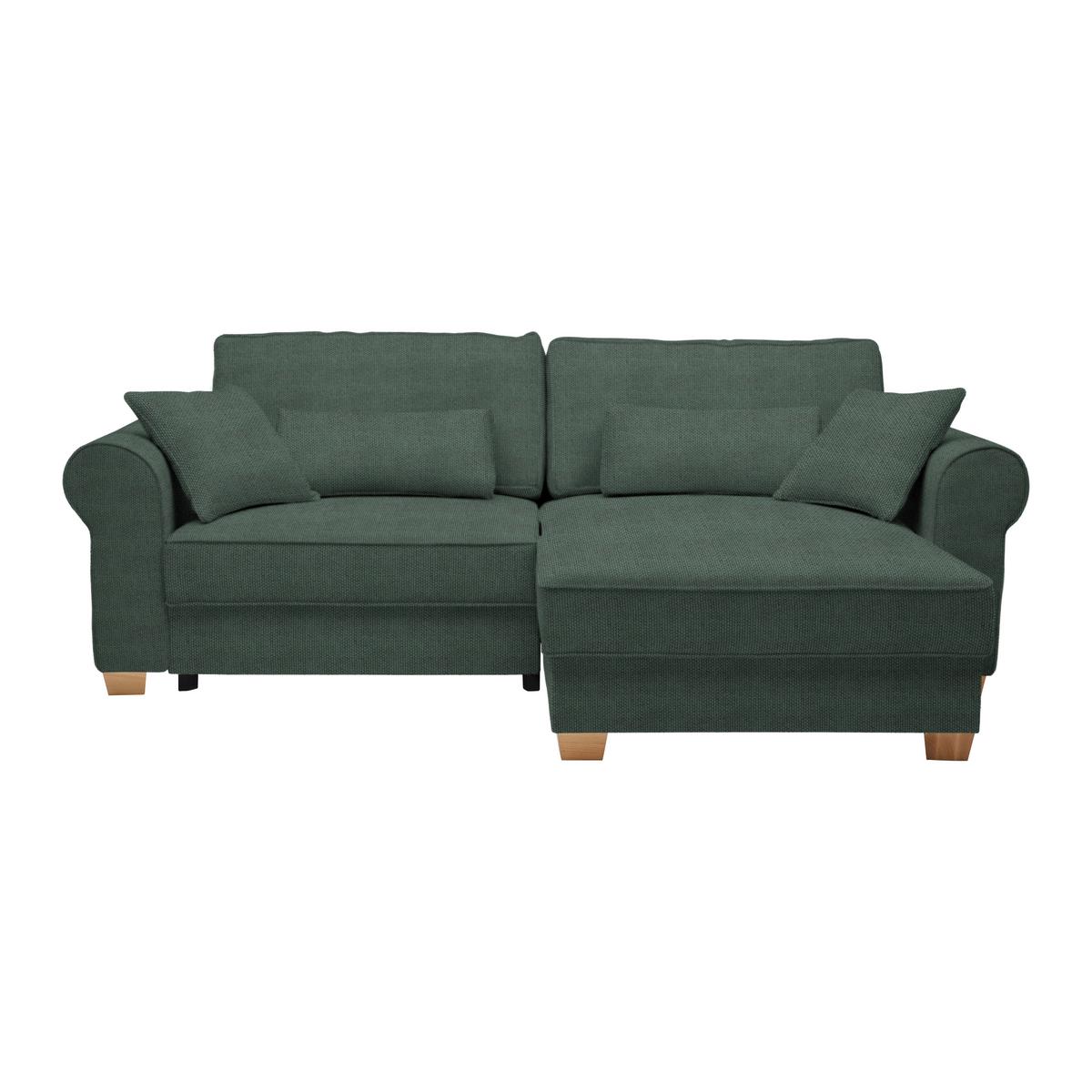 Wohnlandschaft Angelo Dunkelgrün - Dunkelgrün, MODERN, Holz/Holzwerkstoff (255/92/185cm) - Mömax