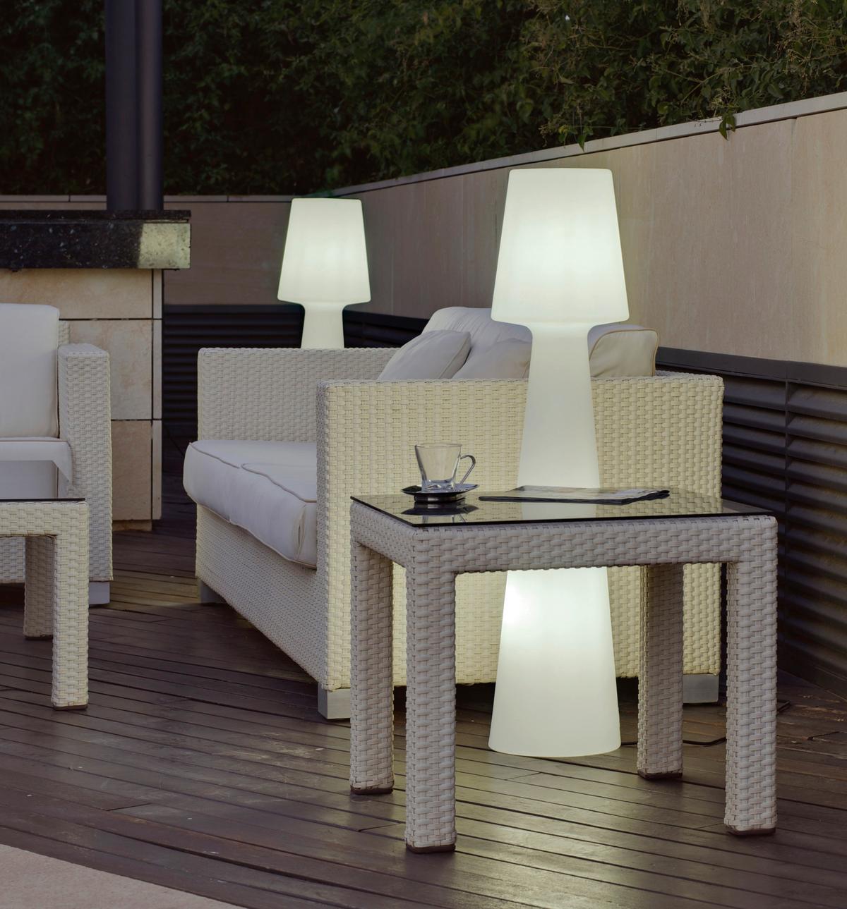 ZEWNĘTRZNA LAMPA STOJĄCA LOLA 110 LUMLL110OFNW - biały/przezroczysty, Konventionell, tworzywo sztuczne (26,5/110cm) - Newgarden