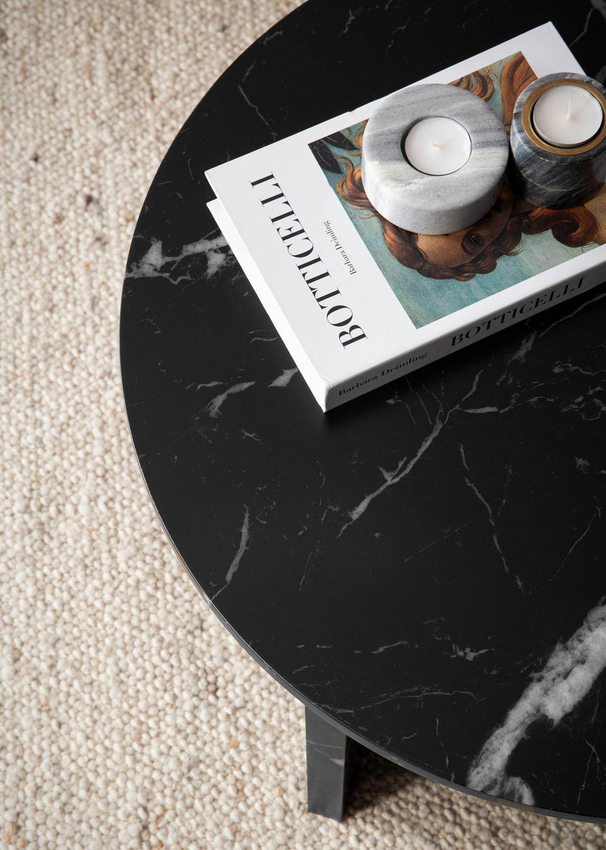 Klubska Miza Marble, Videz Marmorja - črna, Design, leseni material (60/60/33cm) - Livetastic