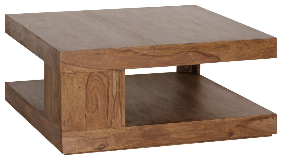 Klubska Miza Mumbai, Pravi Les - barve indijskega rožnega lesa, Design, les (90/90/40cm) - MID.YOU