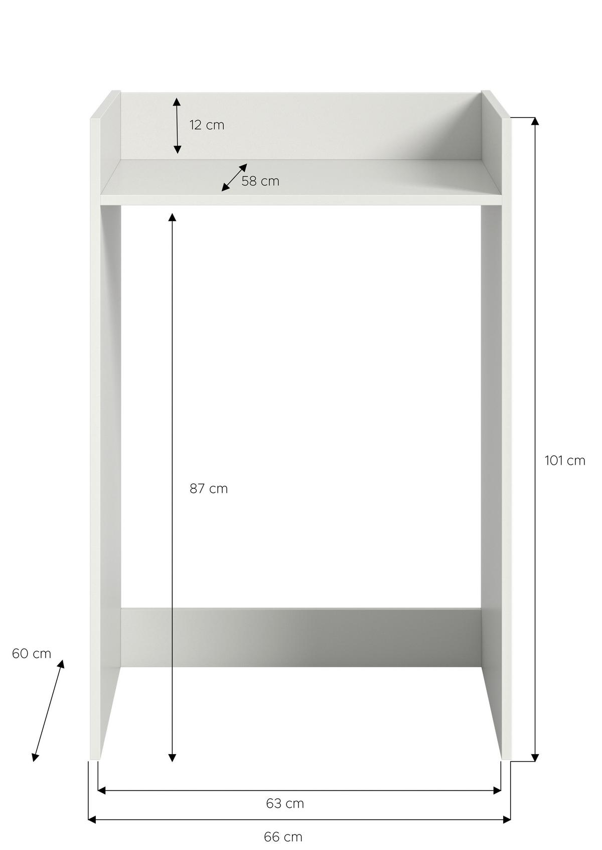 Omarica Za Pralni Stroj Free, Bela - bela, Moderno, leseni material (60/101/60cm) - MID.YOU