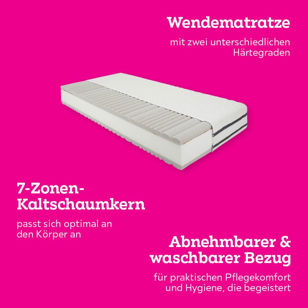 Wendematratze King-Coco H3/H5 ca. 90x200cm - Weiß, Textil (90/200cm) - Premium Living