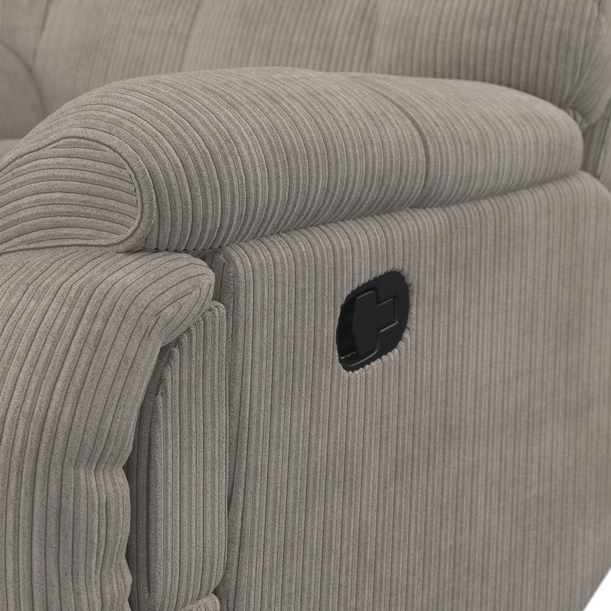 Sessel Natalie Hellgrau/Cord - Schwarz/Grau, MODERN, Holz/Textil (98/94/106cm) - Bessagi Home