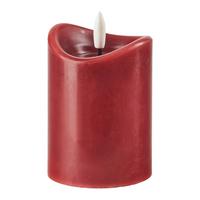 LED-Kerze Sven Dunkelrot - Dunkelrot, Konventionell, Naturmaterialien (7/10cm)