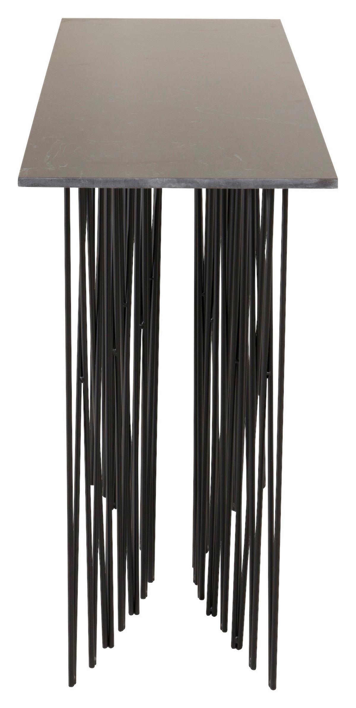BEISTELLTISCH STONE - Schwarz, Design, Glas/Metall (130/37/74cm) - Livetastic