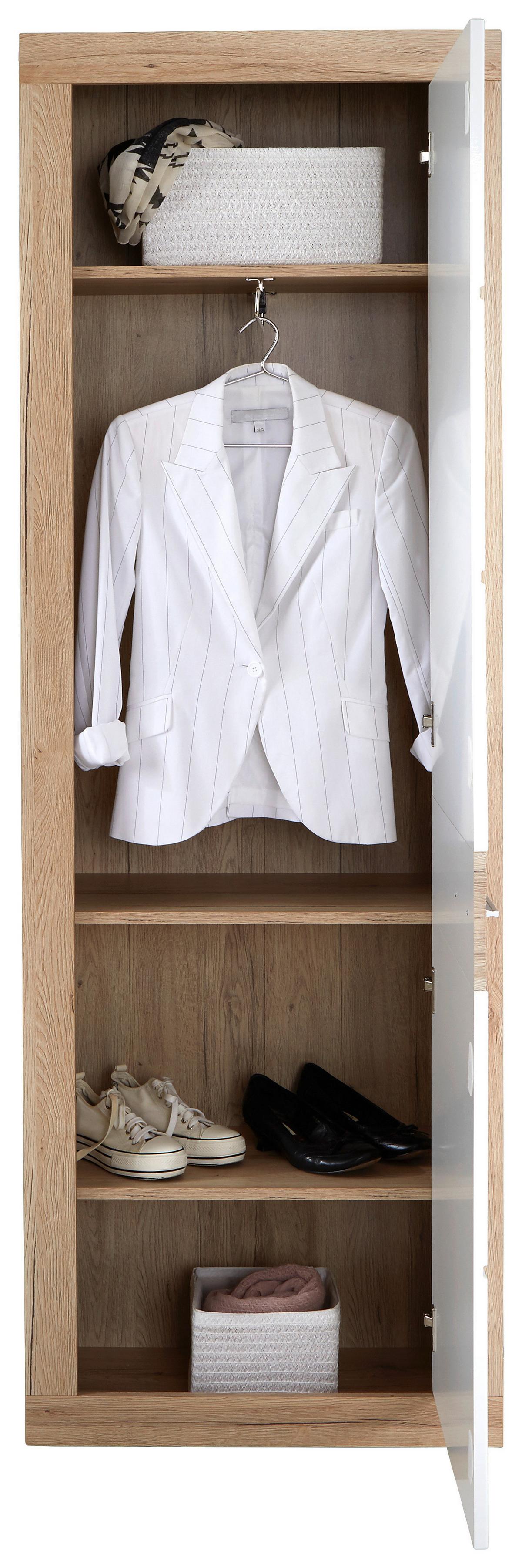 Garderobni Ormar Malta - bijela/boje hrasta, Moderno, drvni materijal (65/196,8/36cm) - Modern Living