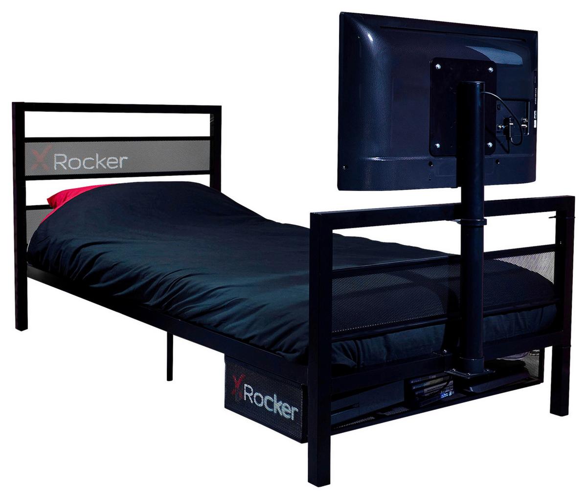 Gamingbett Basecamp 90x190cm Ohne TV Schwarz - Schwarz, MODERN, Metall (90/190cm) - X Rocker