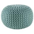Pouf in Mint Ø ca. 50 'Martin' - Blau, MODERN, Textil (50/50/30cm) - Bessagi Home Pouf in Mint Ø ca. 50 'Martin' - Blau, MODERN, Textil (50/50/30cm) - Bessagi Home