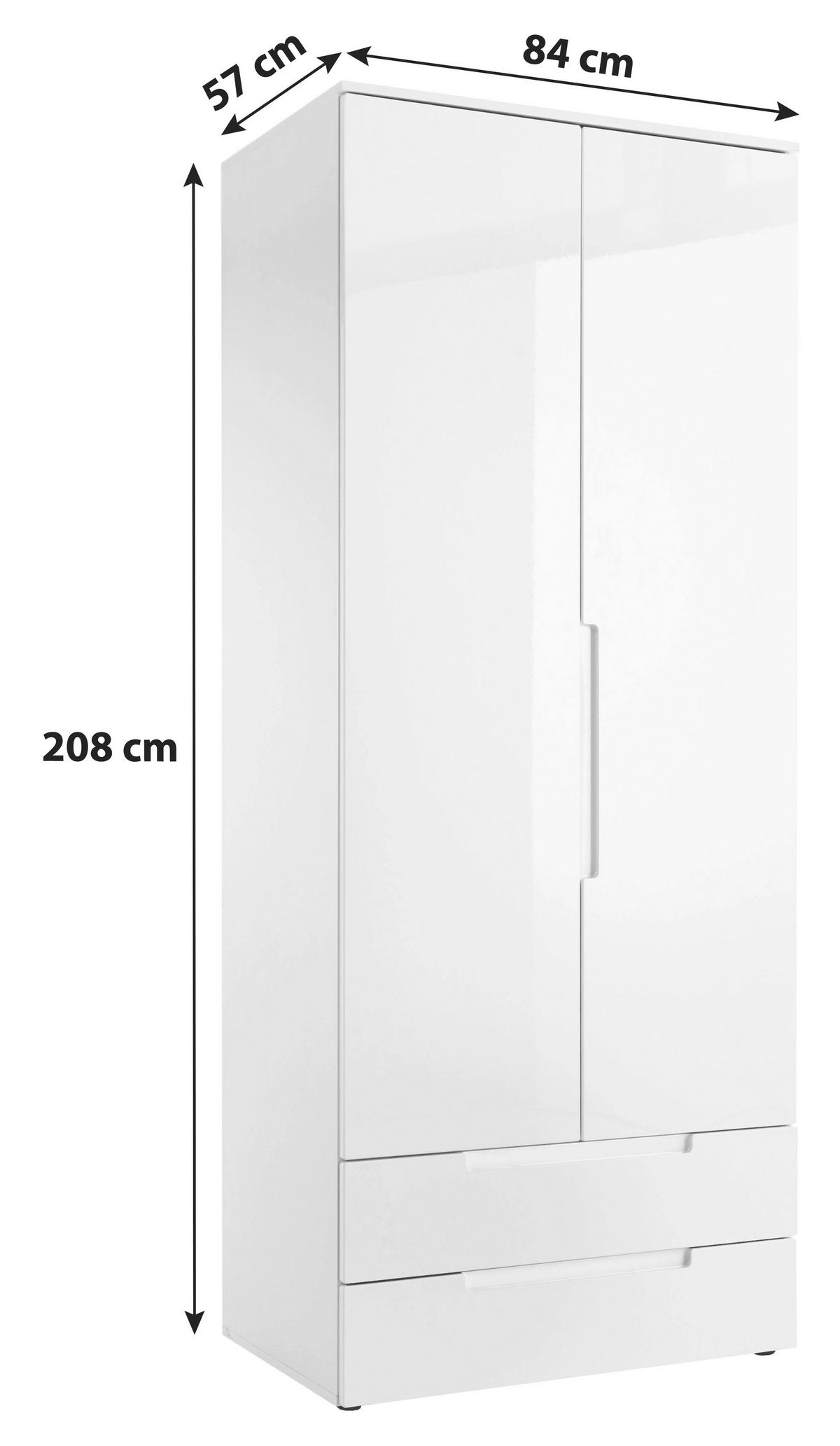 Omara Za Oblačila Spice, Bela, Visoki Sijaj, 84 Cm - bela, Moderno, leseni material (84/208/57cm) - MID.YOU