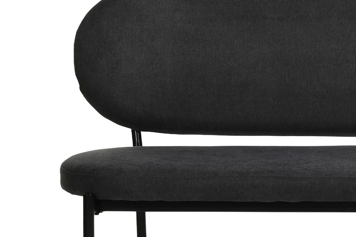 Sitzbank Jersey Schwarz/Dunkelgrau - Dunkelgrau/Schwarz, Design, Textil/Metall (160/82/62cm) - MID.YOU