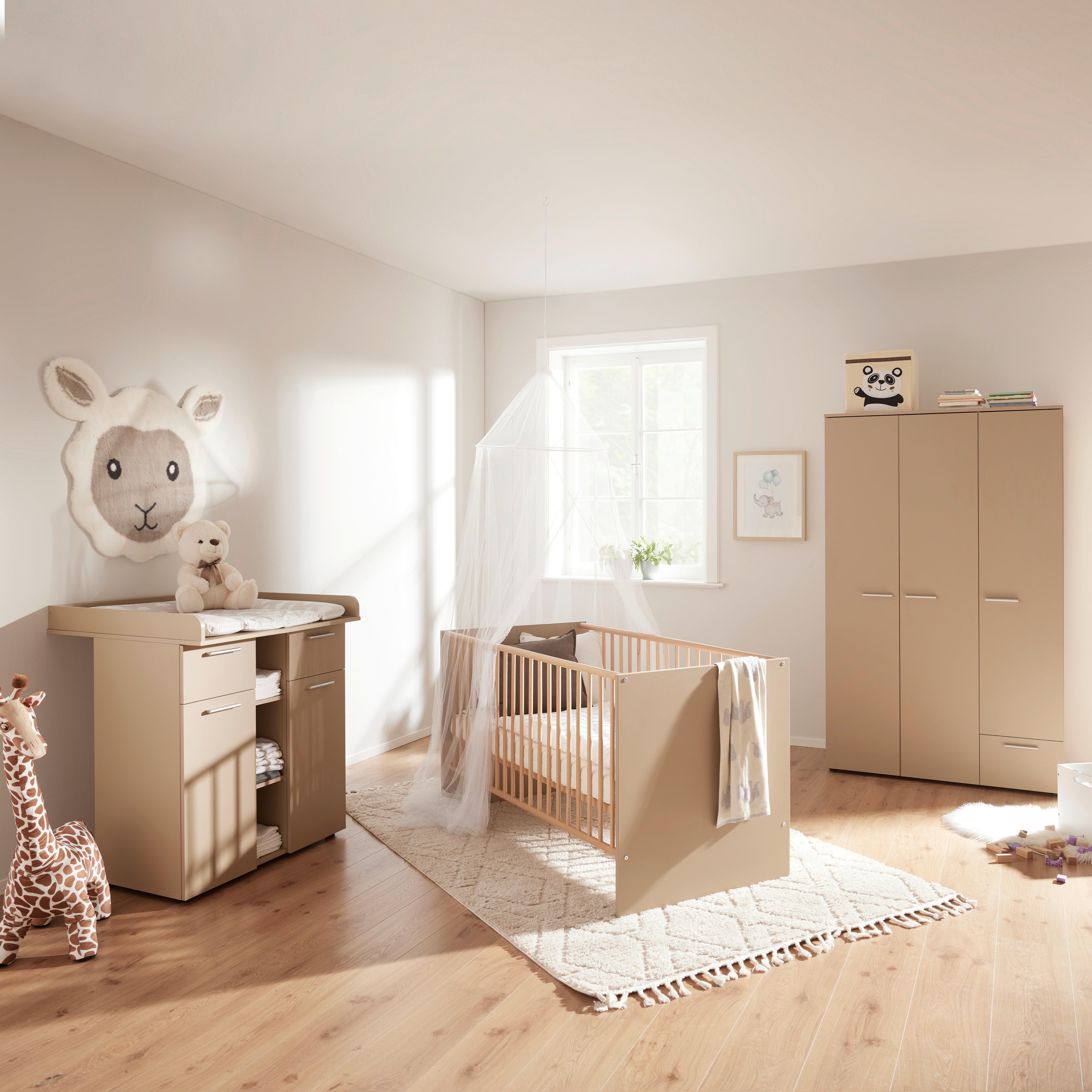 Babyzimmer July Creme - Beige/Creme, Modern, Holzwerkstoff (311/190/144cm) - Bessagi Kids