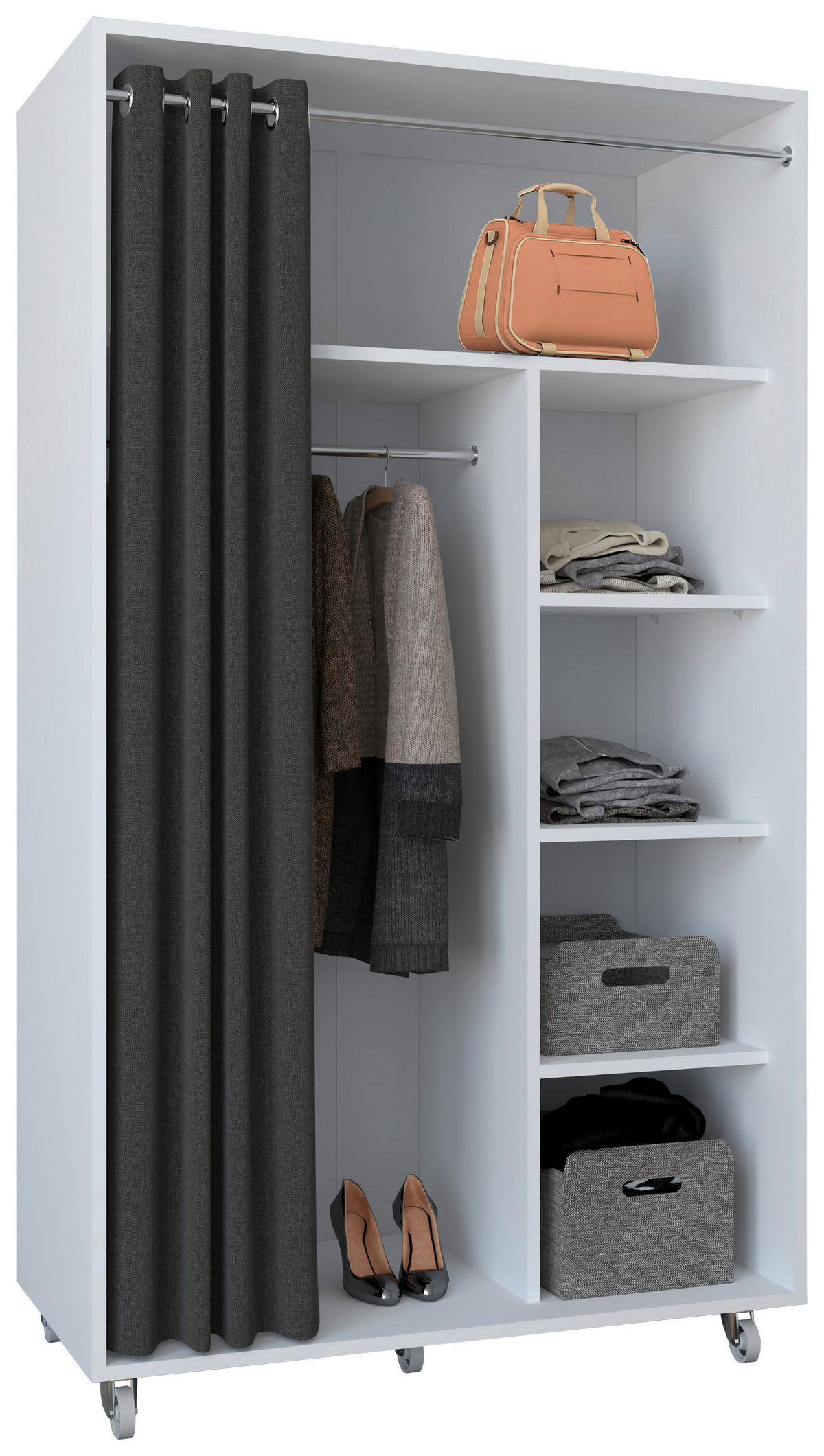 KLEIDERSCHRANK OSTILA - Weiss/Grau, Design, Holzwerkstoff/Kunststoff (101/175/51cm) - MID.YOU