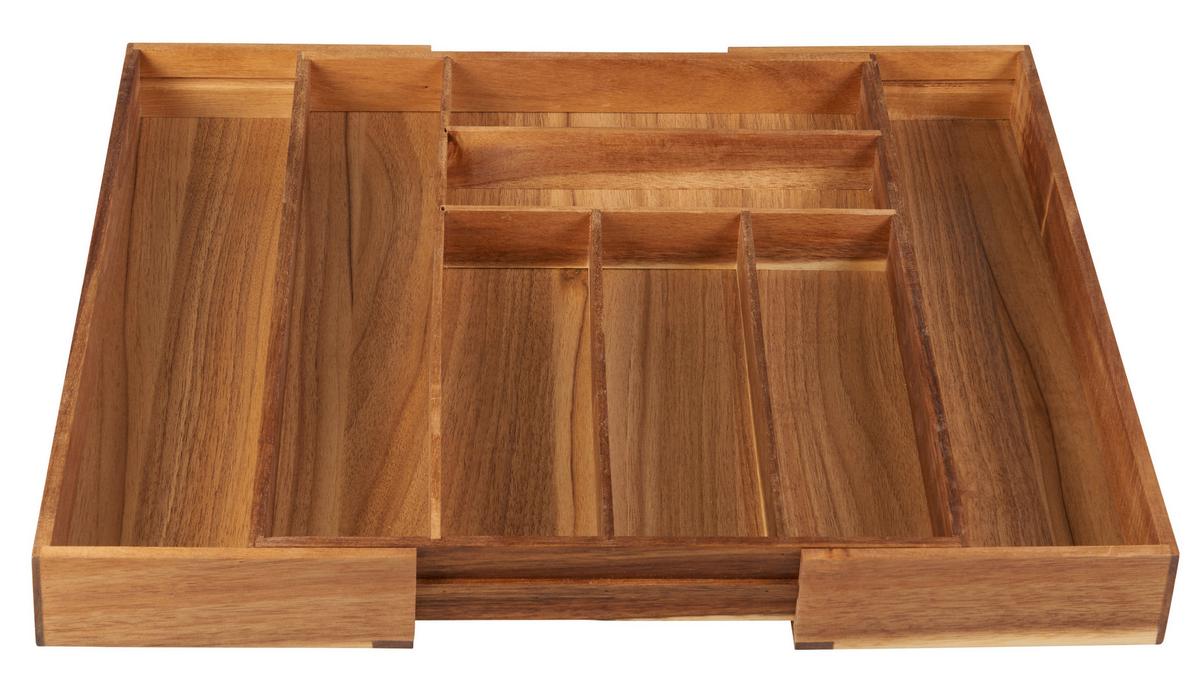 Evőeszköztartó Betét Flex-M - natúr, Modern, fa (47,3/35,5-53,5/5,5cm) - Zandiara