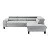 Wohnlandschaft Malibu Hellgrau Webstoff - Hellgrau, MODERN, Holz/Textil (249/88/207cm) - Bessagi Home