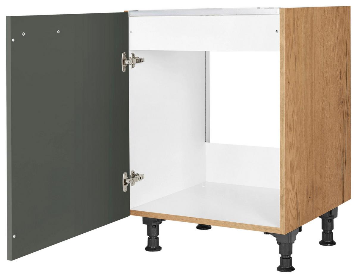 Spülenunterschrank Easytouch Grün - Eichefarben/Schwarz, MODERN, Holzwerkstoff/Metall (60/87/56cm) - Nobilia