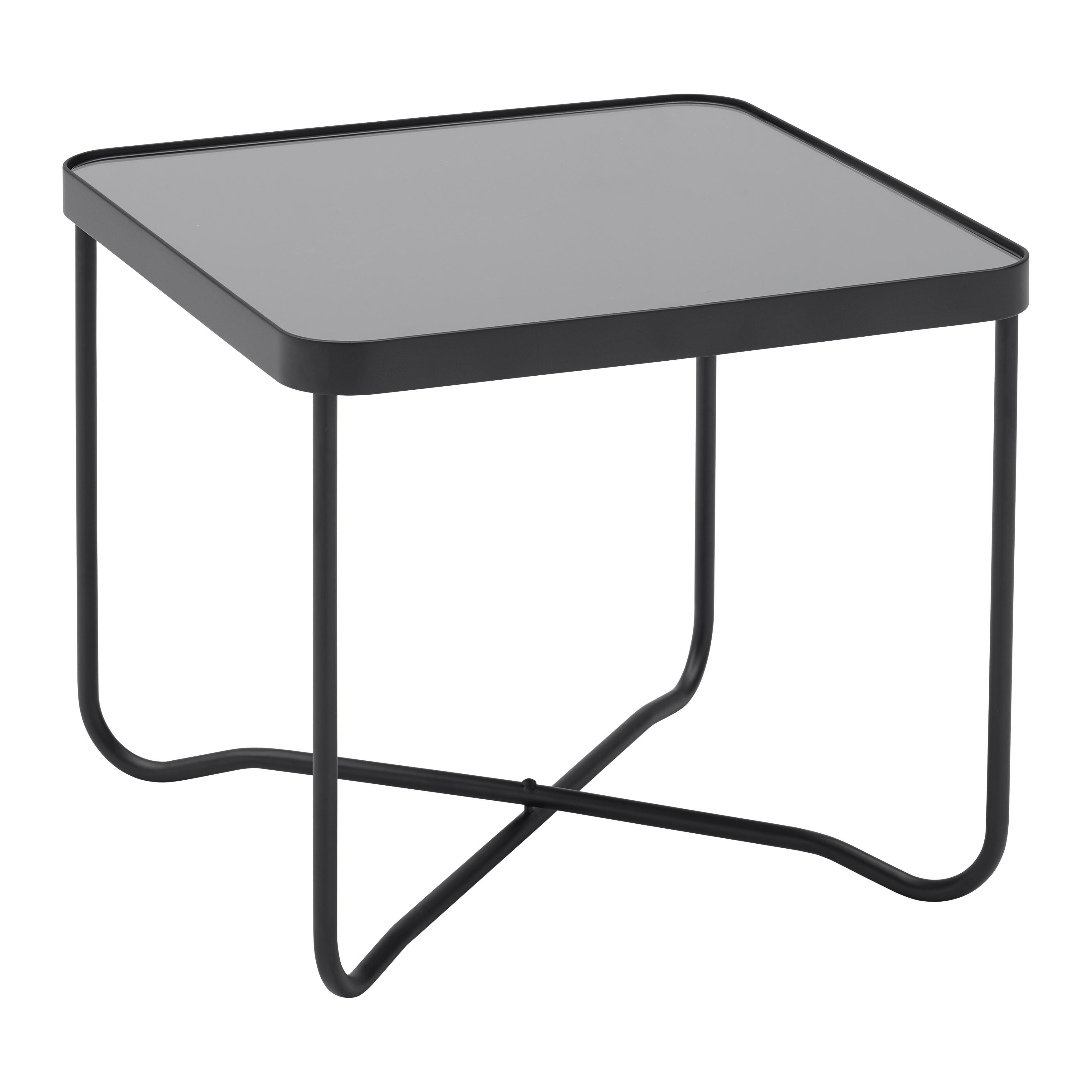 Beistelltisch Nobile Schwarz - Schwarz, Modern, Glas/Metall (45/38/45cm) - Premium Living
