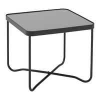 Masă auxiliară NOBILE - negru, Modern, sticlă/metal (45/38/45cm) - Premium Living