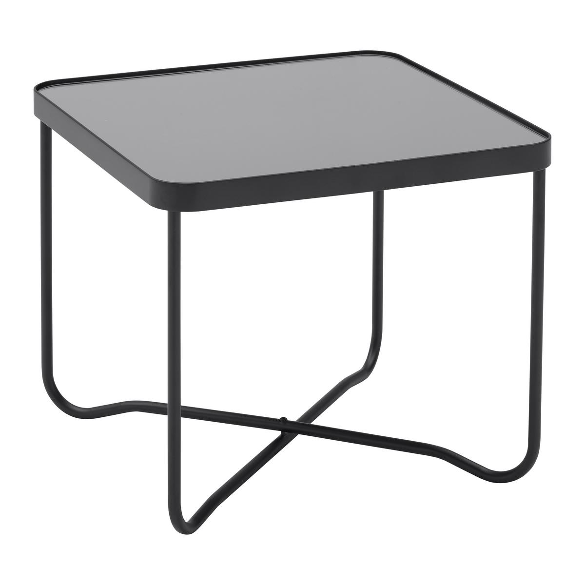 Masă auxiliară NOBILE - negru, Modern, sticlă/metal (45/38/45cm) - Premium Living