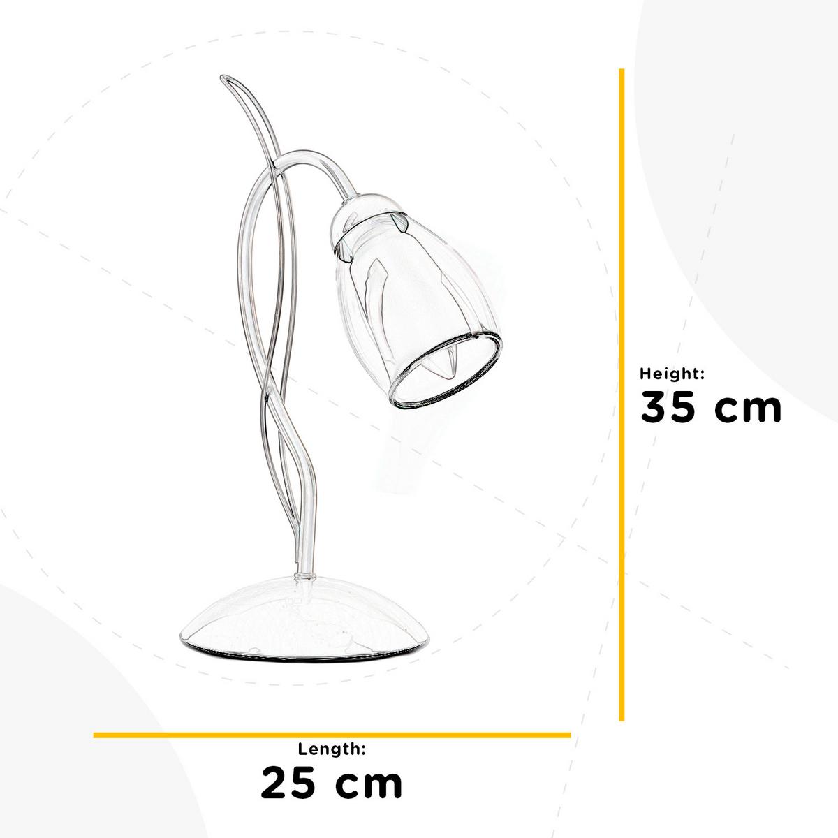 Asztali Lámpa 4802/lv - fehér, Basics, műanyag/üveg (25/35/35cm)