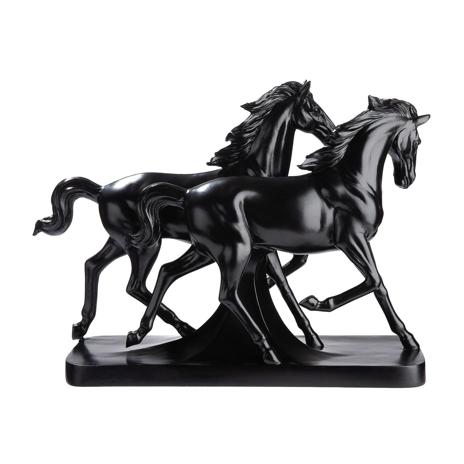 Dekopferd Luna & Casanova Schwarz - Schwarz, Basics, Kunststoff (33,5/27/12,5cm)