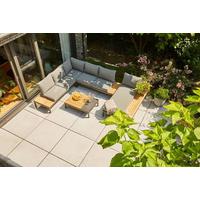 Modul-Loungegarnitur 5-tlg. Grau Teakholz - Anthrazit/Grau, KONVENTIONELL, Holz/Textil - Siena Garden