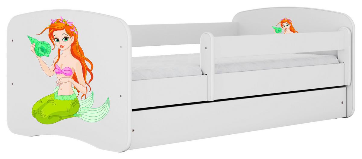 Otroška Postelja Babydreams, Bela, 80x160cm - bela/barve breze, Moderno, tekstil/leseni material (80/160cm) - MID.YOU