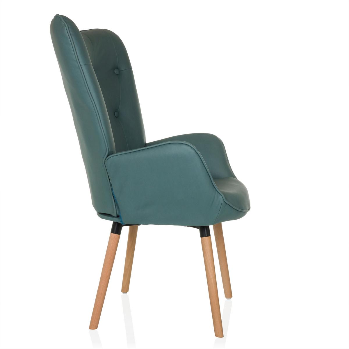 Fotelj Havenio I, Metino Zelena - barve bukve/metino zelena, Moderno, tekstil/les (70/106/75cm) - MID.YOU