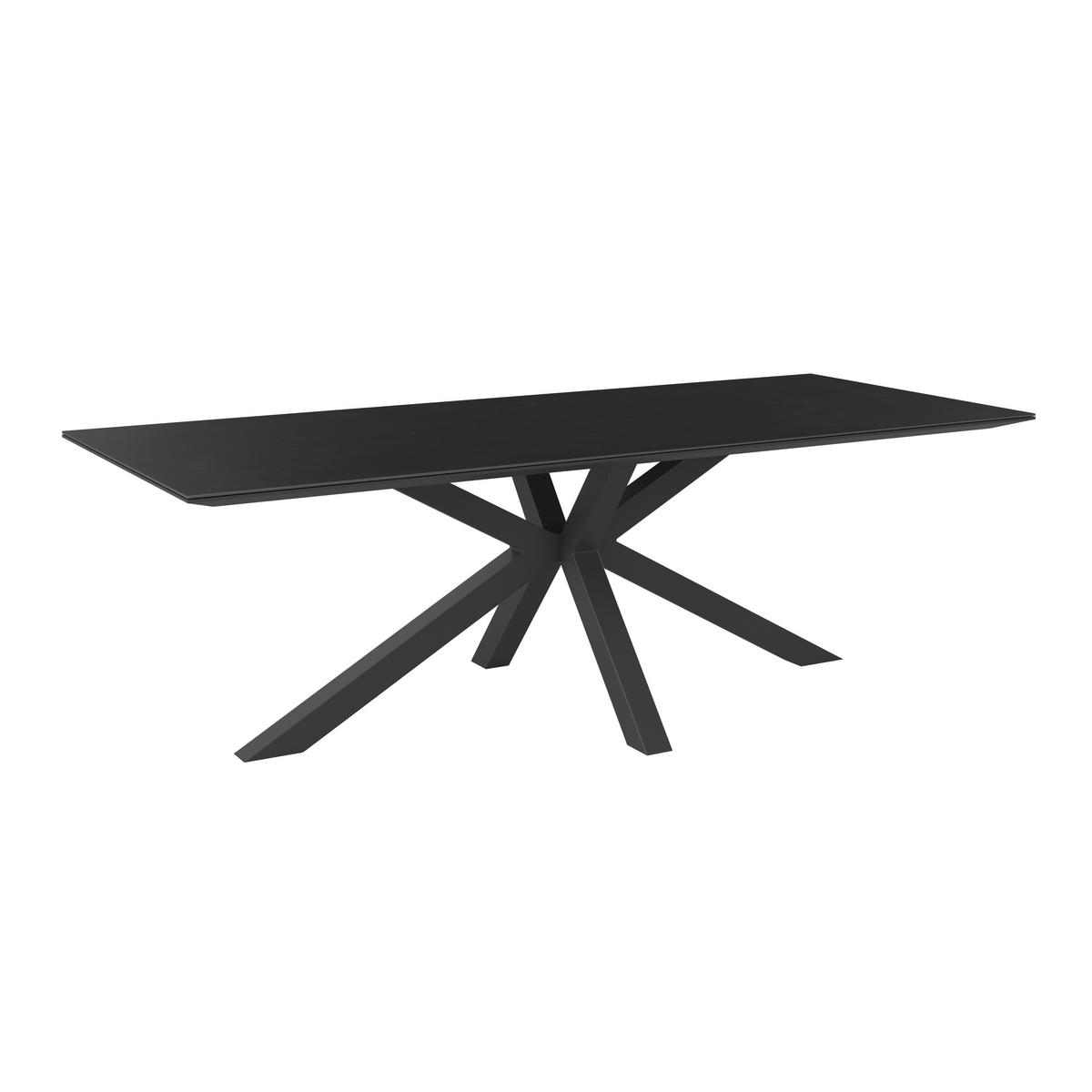 Gartentisch Marbella Anthrazit Aluminium - Anthrazit, MODERN, Glas/Metall (240/75/100cm) - Mömax