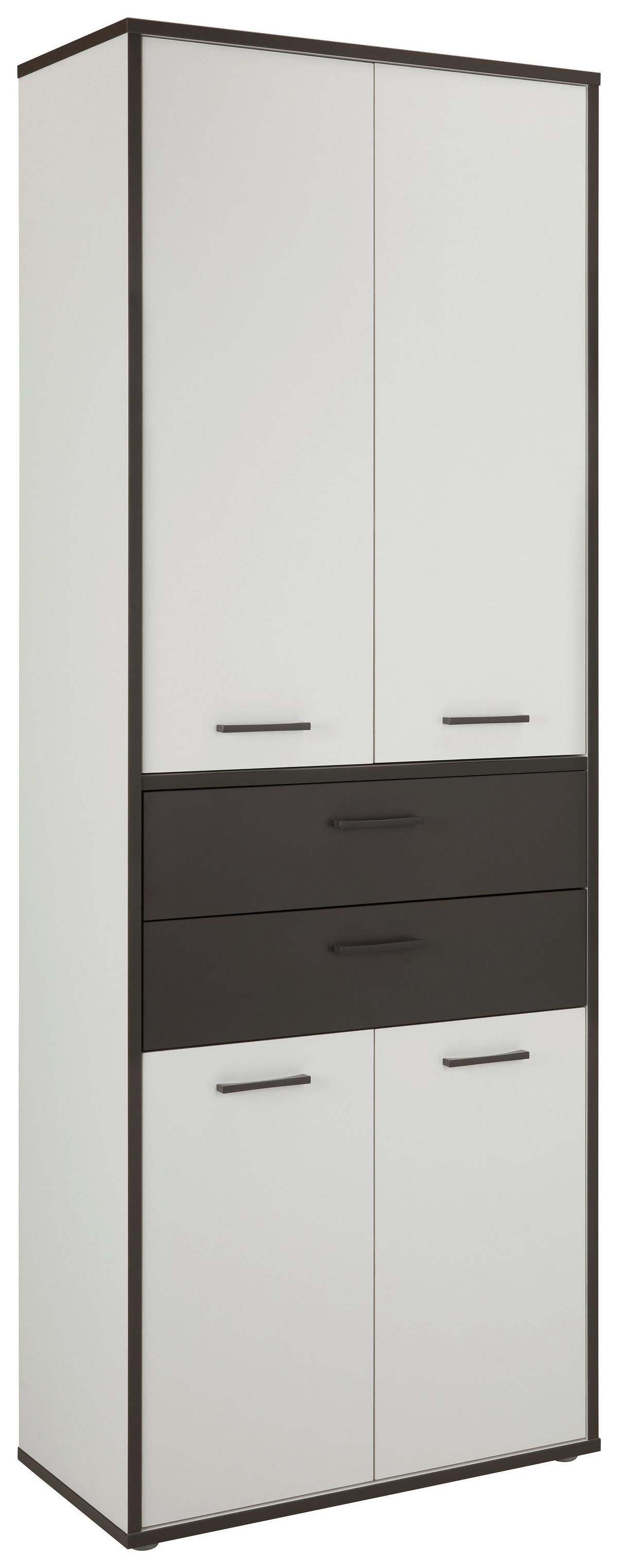 Regalkombination in Grau/Weiss - Weiss/Grau, Modern, Holzwerkstoff/Kunststoff (84,5/226,5/41,5cm) - Mömax