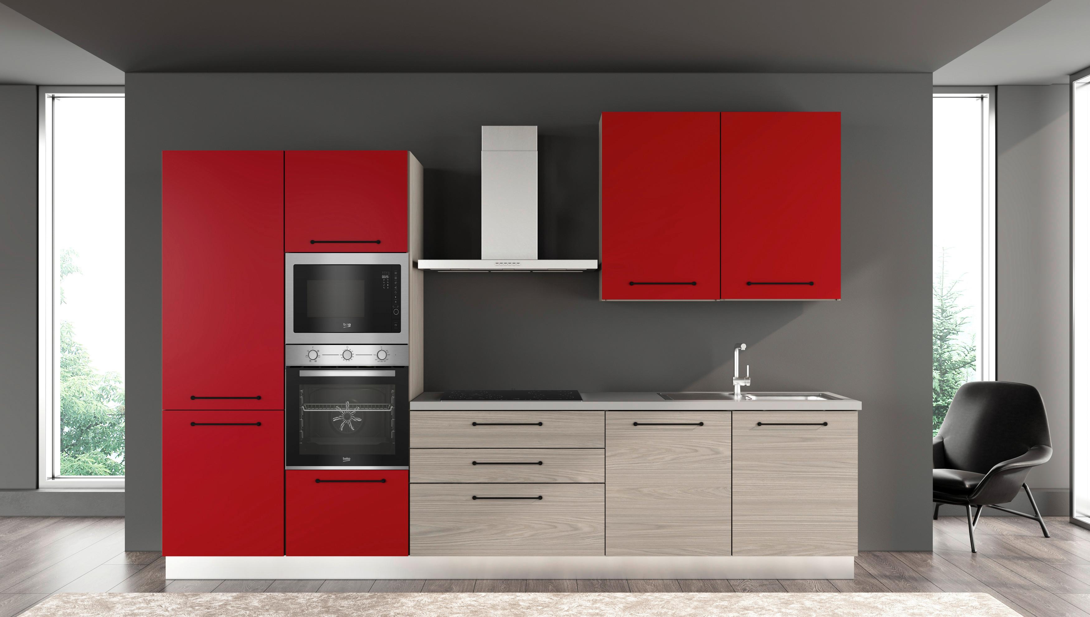 Blok Kuhinja S Aparatima Line 330 - siva/hrast sivi, Konvencionalno, drvo/metal (330/216-240/60cm) - Mömax