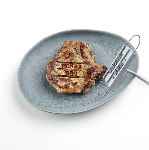 Grillstempel BBQ in Silberfarben - Silberfarben, KONVENTIONELL, Metall (43cm) - Modern Living