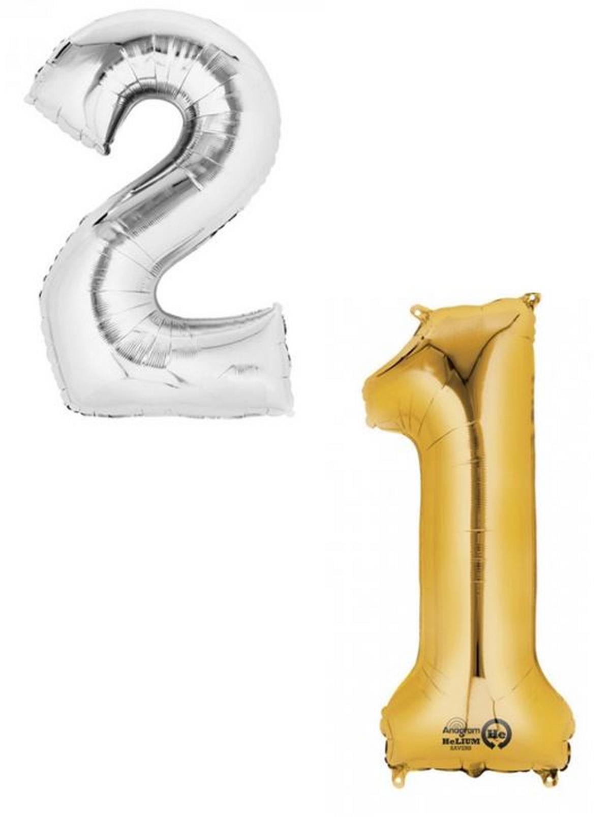 BALON NUMBERS - kolor srebrny/kolor złoty, tworzywo sztuczne (9/15cm) - Modern Living